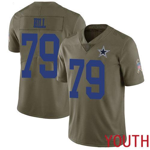 Youth Dallas Cowboys Limited Olive Trysten Hill #79 2017 Salute to Service NFL Jersey->youth nfl jersey->Youth Jersey